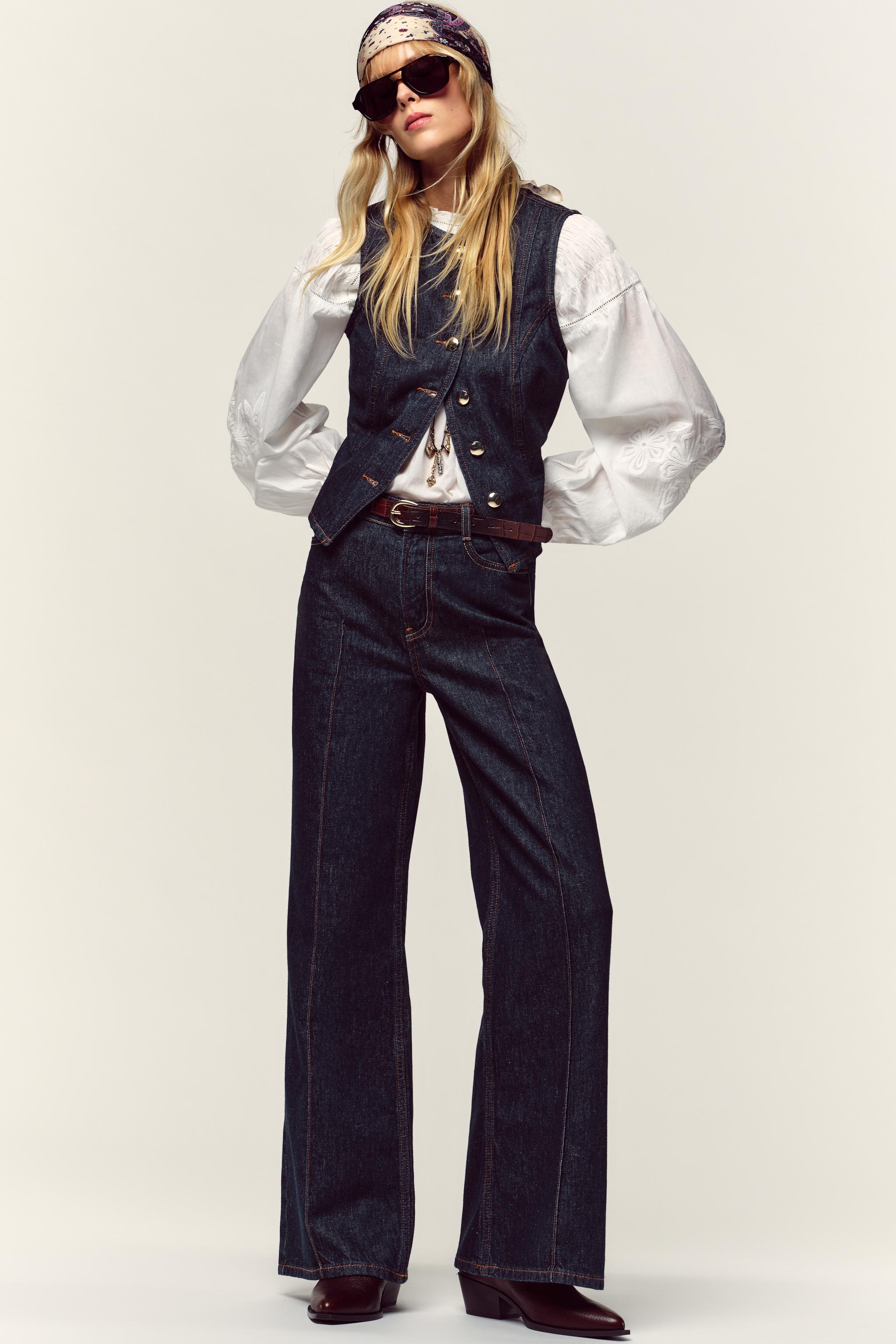 Z1975 HIGH-WAISTED WIDE LEG BELTED JEANS